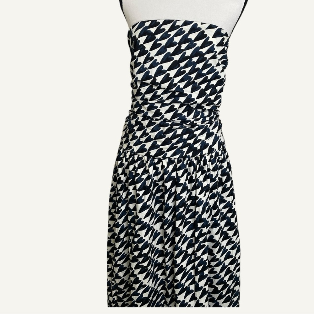Band of the Free Free People Strapless Maxi Dress Smocked Back Blue White Print - Picture 7 of 14
